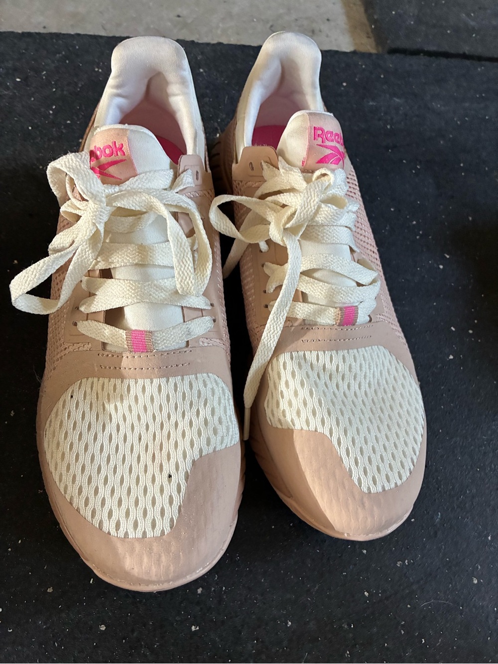 Reebok Women's Light Pink and White Athletic Sneakers